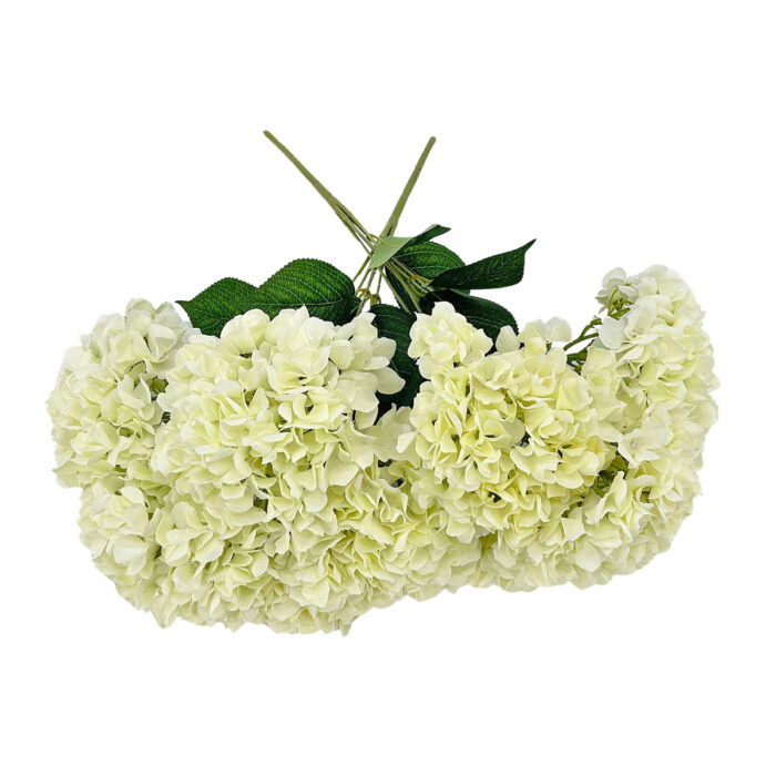 GNW White Artificial 5-head Single Hydrangea Silk LRR-463 - Image 2