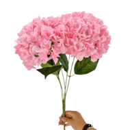 GNW Pink Artificial 5-head Single Hydrangea Silk LRR-465