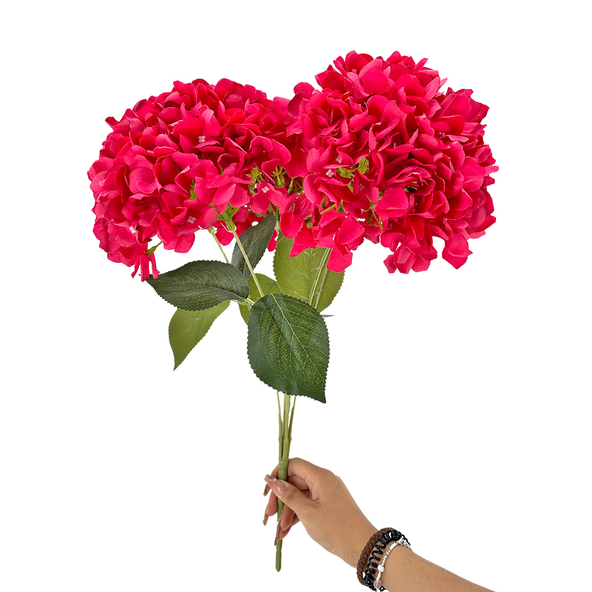 IMG_8166 GNW Rose Red Artificial 5-head Single Hydrangea Silk LRR-466 - Image 1