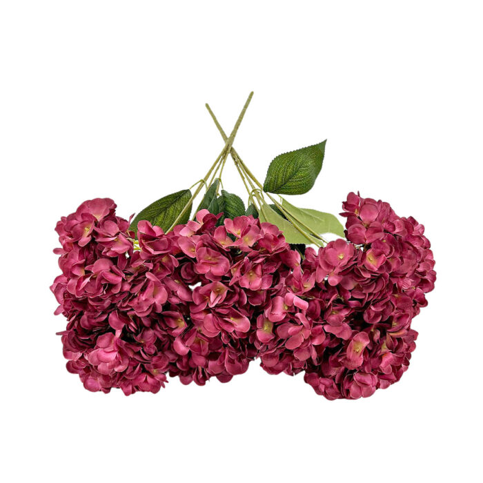 GNW Red Artificial 5-head Single Hydrangea Silk LRR-505 - Image 2