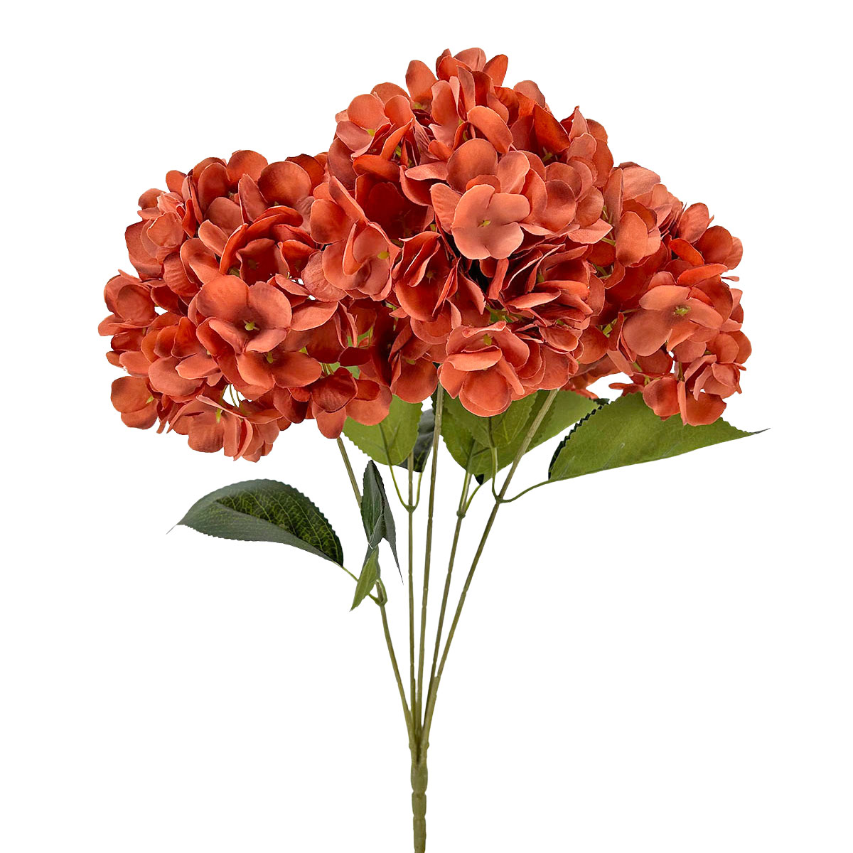 IMG_8250 GNW Brown Artificial 5-head Single Hydrangea Silk LRR-502 - Image 1