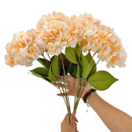 GNW Light Orange Artificial 5-head Single Hydrangea Silk LRR-501 - Image 3