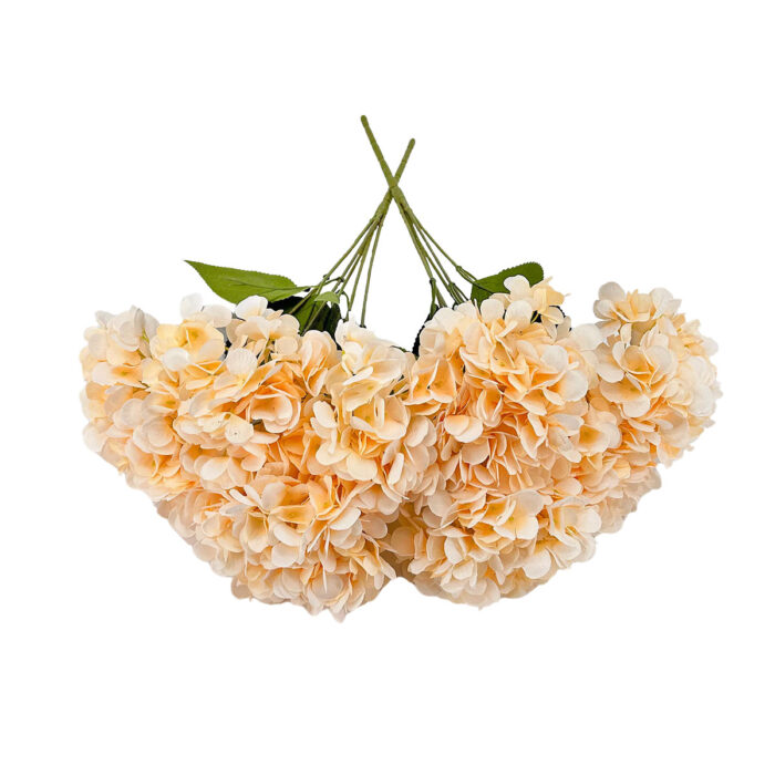 GNW Light Orange Artificial 5-head Single Hydrangea Silk LRR-501 - Image 2