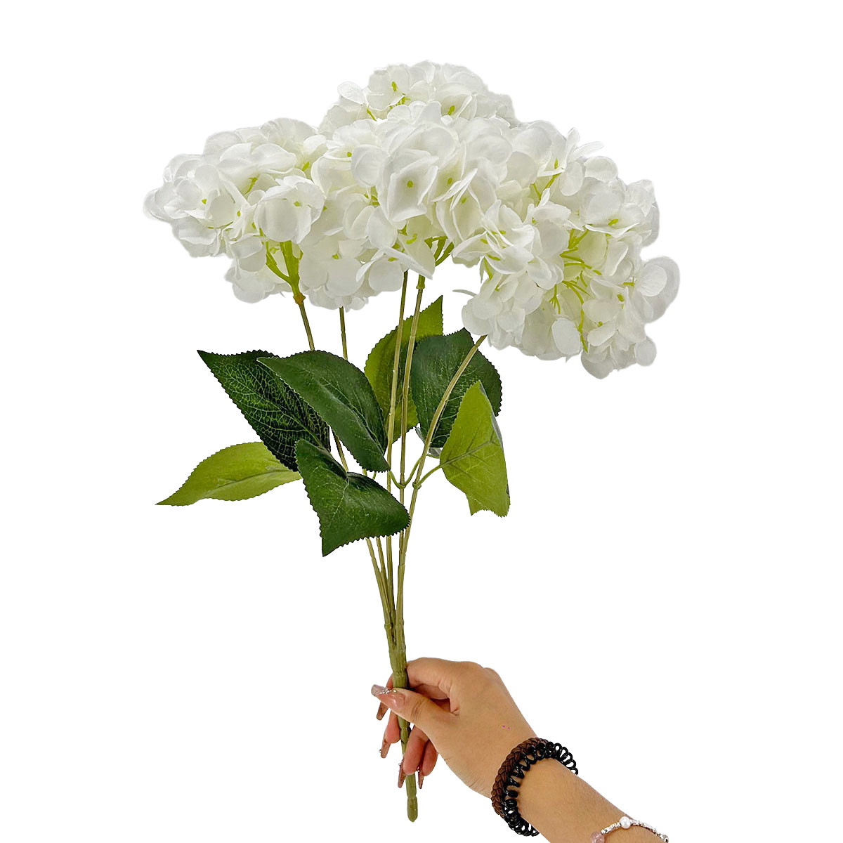 IMG_8262 GNW White Artificial 5-head Single Hydrangea Silk LRR-488 - Image 1