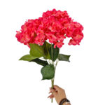 GNW Red Artificial 5-head Single Hydrangea Silk LRR-493