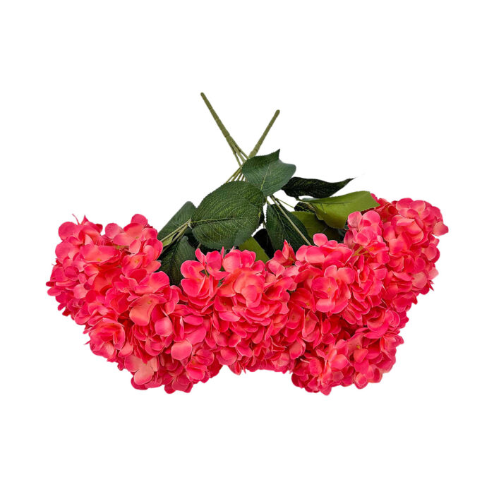 GNW Red Artificial 5-head Single Hydrangea Silk LRR-493 - Image 2