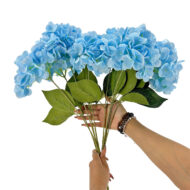 GNW Blue Artificial 5-head Single Hydrangea Silk LRR-497 - Image 3