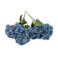 GNW Gray Blue Artificial 5-head Single Hydrangea Silk LRR-498 - Image 2