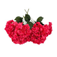 GNW Rose Red Artificial 5-head Single Hydrangea Silk LRR-494 - Image 2