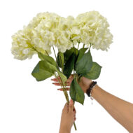 GNW Milky White Artificial 5-head Single Hydrangea Silk LRR-489 - Image 3