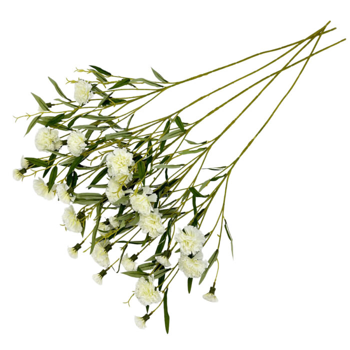 GNW White Artificial Carnations Flower QZ-20 - Image 2