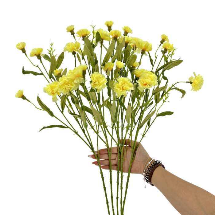 GNW Yellow Artificial Carnations Flower QZ-25 - Image 3