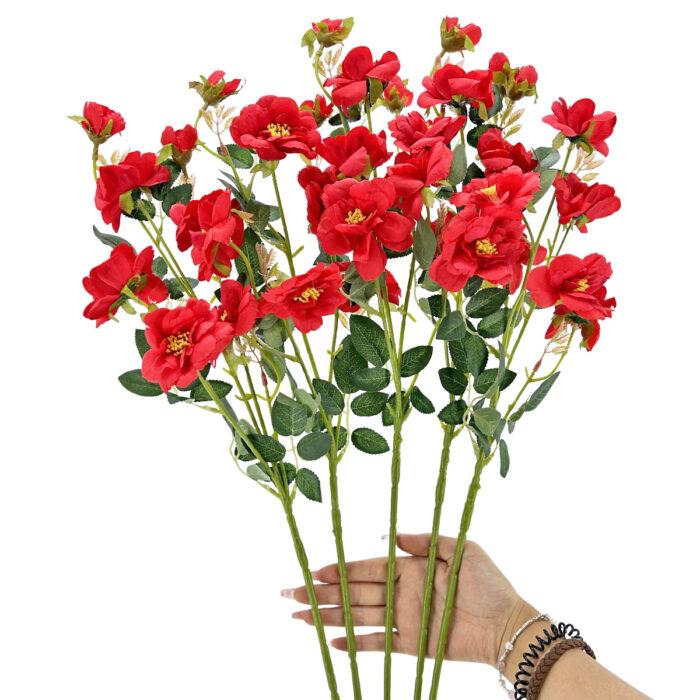 GNW Red Artificial Chinese Rose Peony QZ-30 - Image 3