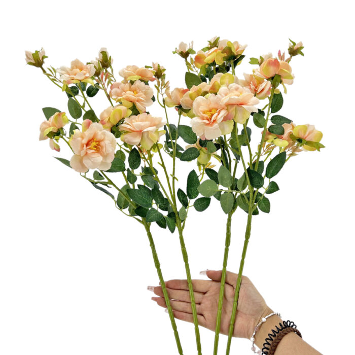 GNW Yellow Pink Artificial Chinese Rose Peony QZ-32 - Image 3