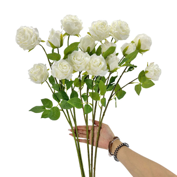 GNW White Artificial Garden Rose Silk WX-07 - Image 3