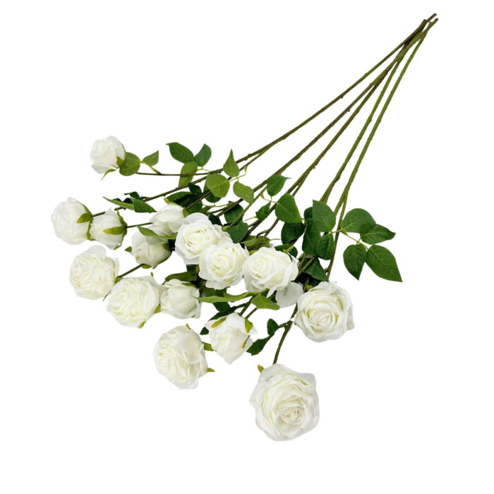 GNW White Artificial Garden Rose Silk WX-07 - Image 2