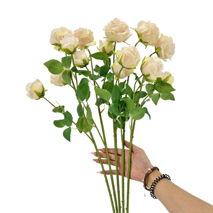 GNW Light Beige Artificial Garden Rose Silk WX-09 - Image 3