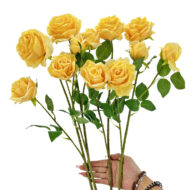 GNW Yellow Artificial Garden Rose Silk WX-38 - Image 3