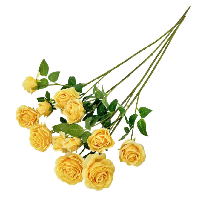 GNW Yellow Artificial Garden Rose Silk WX-38 - Image 2