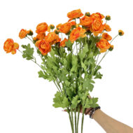 GNW Orange Artificial 8-head Ranunculus WX-33 - Image 3
