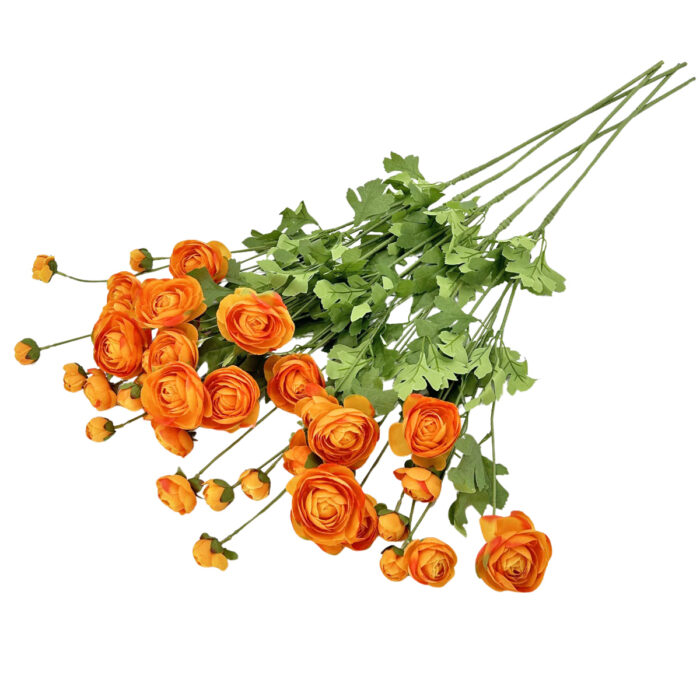 GNW Orange Artificial 8-head Ranunculus WX-33 - Image 2