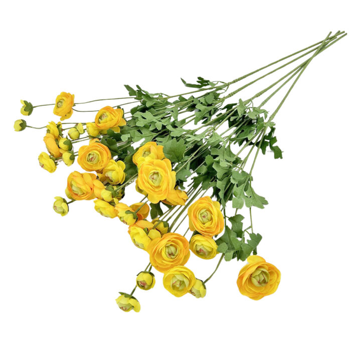 GNW Yellow Artificial 8-head Ranunculus WX-32 - Image 2