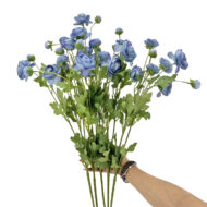 GNW Blue Artificial 8-head Ranunculus WX-35 - Image 3