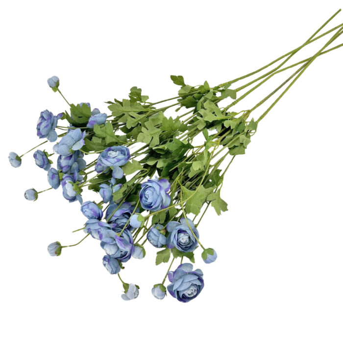 GNW Blue Artificial 8-head Ranunculus WX-35 - Image 2