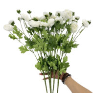 GNW White Artificial 8-head Ranunculus WX-29 - Image 3
