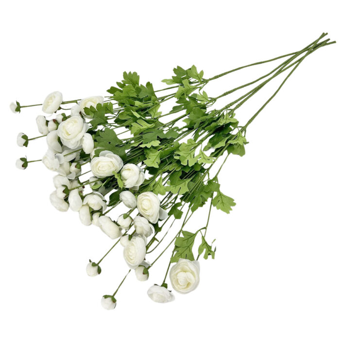 GNW White Artificial 8-head Ranunculus WX-29 - Image 2