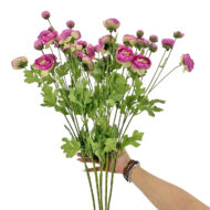 GNW Fuchsia Artificial 8-head Ranunculus WX-34 - Image 3