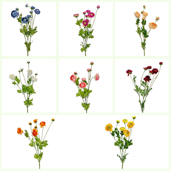 GNW Fuchsia Artificial 8-head Ranunculus WX-34 - Image 4