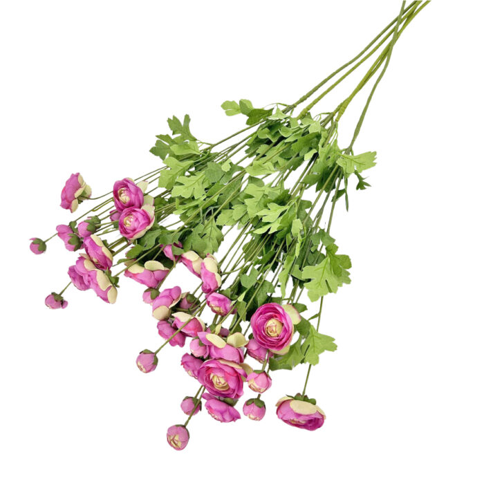 GNW Fuchsia Artificial 8-head Ranunculus WX-34 - Image 2