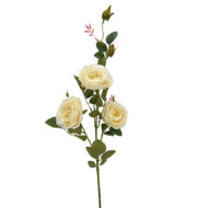GNW Milky White Artificial 6-head Garden Rose Silk WX-10