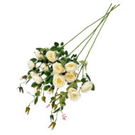 GNW Milky White Artificial 6-head Garden Rose Silk WX-10 - Image 2