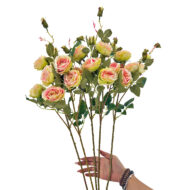 GNW Pink Artificial 6-head Garden Rose Silk WX-12 - Image 3