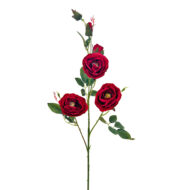 GNW Wine Artificial 6-head Garden Rose Silk WX-42
