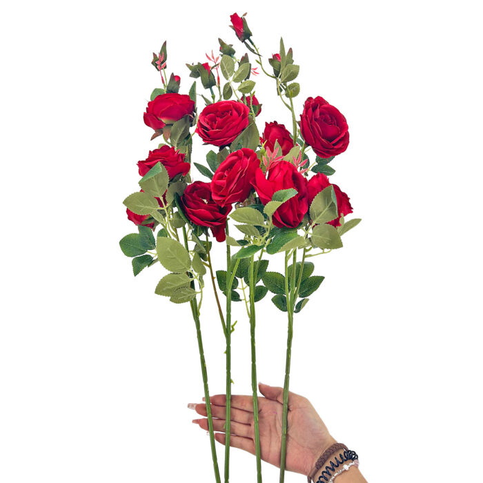 GNW Wine Artificial 6-head Garden Rose Silk WX-42 - Image 3