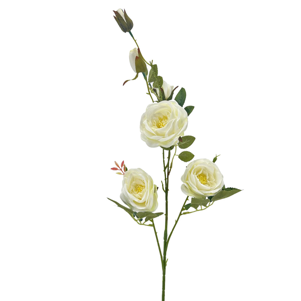 IMG_9559 GNW White Artificial 6-head Garden Rose Silk WX-37 - Image 1