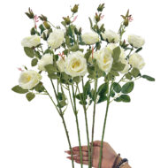 GNW White Artificial 6-head Garden Rose Silk WX-37 - Image 3