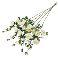 GNW White Artificial 6-head Garden Rose Silk WX-37 - Image 2