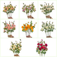 GNW White Artificial 6-head Garden Rose Silk WX-37 - Image 4