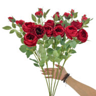 GNW Red Artificial David Austin Rose Silk WX-76 - Image 3