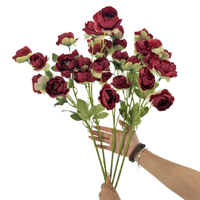 GNW Wine Artificial Chinese Rose Peony WX-27 - Image 3