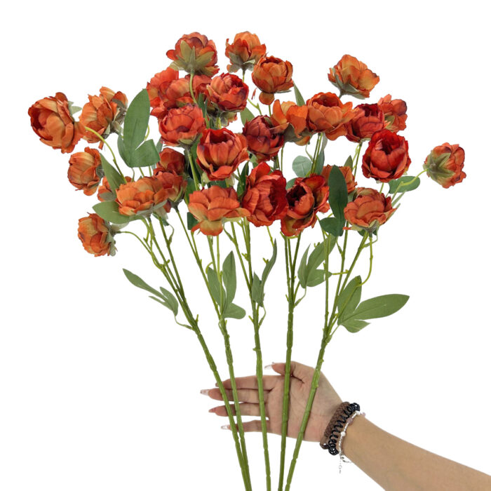 GNW Orange Artificial Chinese Rose Peony WX-26 - Image 3