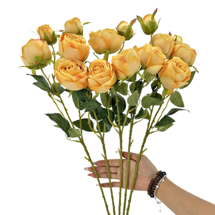 GNW Yellow Artificial Empress Rose Silk MY-07 - Image 3
