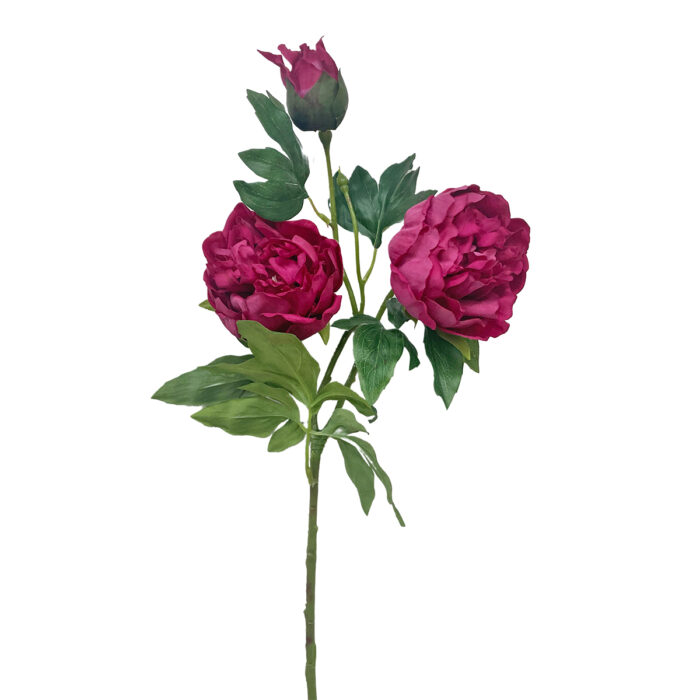 GNW Fuchsia Artificial 3-head Garden Rose Real Touch QH-116 - Image 2