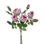 GNW Light Purple Artificial 6-head Garden Rose Real Touch QH-83