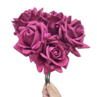 GNW White Pink Artificial 5-head Wedding Rose Sticks Real Touch SG-34 - Image 3