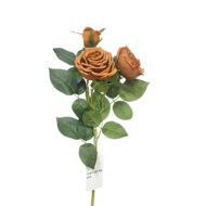 GNW Blue Artificial 3-head Garden Rose Real Touch QH-07 - Image 5